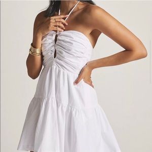 Anthropologie cotton halter or strapless babydoll dress